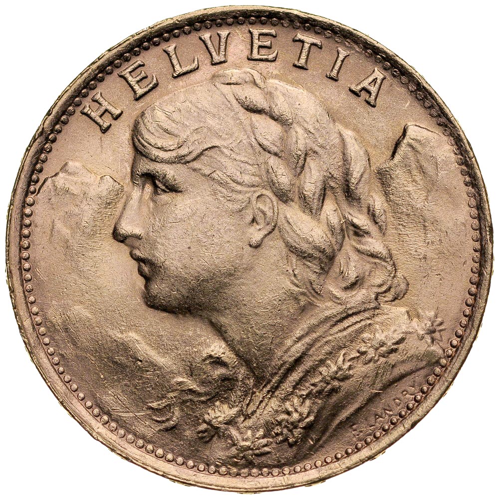 E84. Szwajcaria, 20 franków 1935 B, Heidi, st 1
