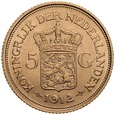 A45. Holandia, 5 guldenów 1912, Wilhelmina, st 2+