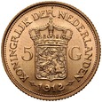 B86. Holandia, 5 guldenów 1912, Wilhelmina, st 2+