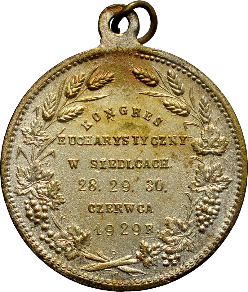 C297. Medal z 1929 roku Kongres Eucharystyczny w Siedlcach