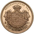 B81. Szwecja, 20 koron 1895, Oskar II, st 1