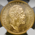S705 Szwecja, 20 koron 1876, Oskar II, NGC MS64