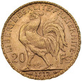 C23. Francja, 20 franków 1912, Kogut, st 2+