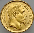 B86. Francja, 20 franków 1868A, Napoleon III, st 1-