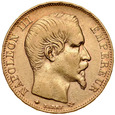 C52. Francja, 20 franków 1855BB, Napoleon III, st 3-2