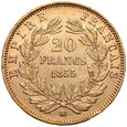 C52. Francja, 20 franków 1855BB, Napoleon III, st 3-2