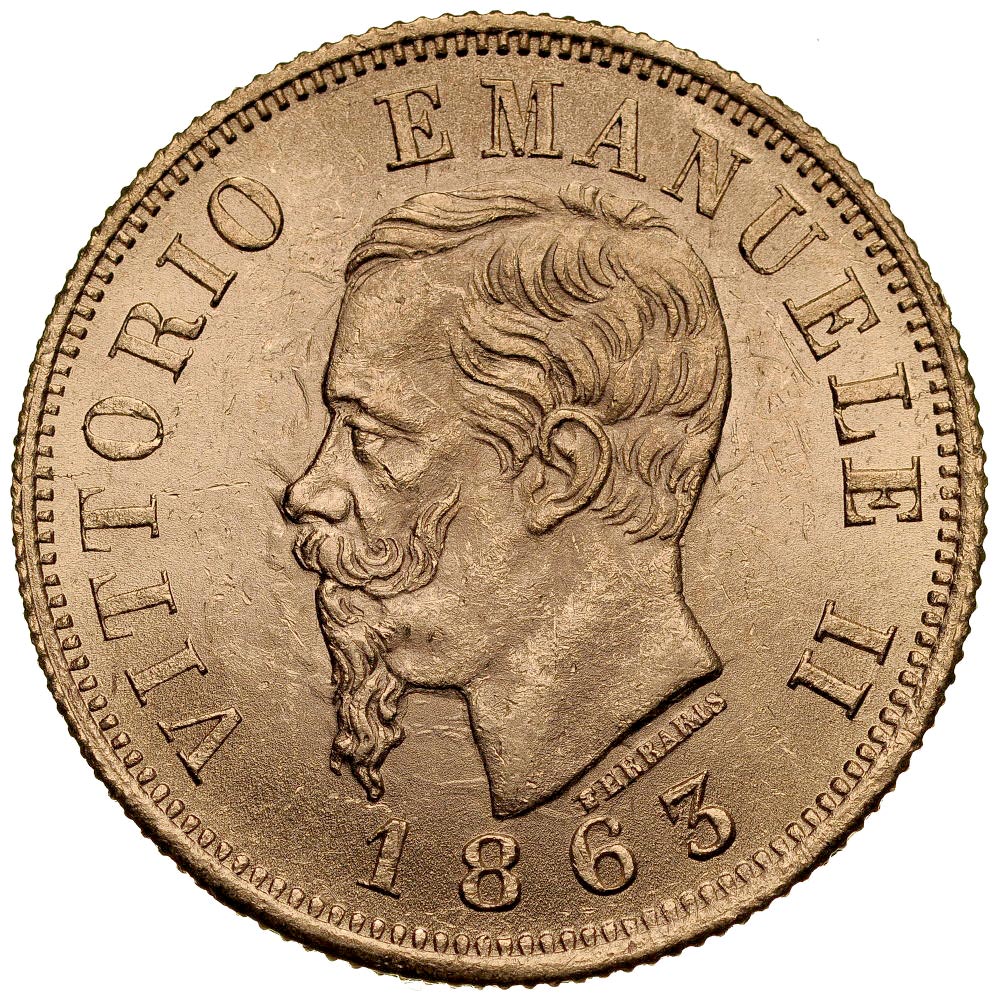 A119. Włochy, 10 lirów 1863, Don Vitto, st 1