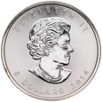 Kanada, 5 dolarów 2014, Liść uncja srebro, mennicza Tuba, 25 