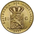 B78. Holandia, 10 guldenów 1877, Wilhelm, st 1-