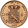 D28. Holandia, 10 guldenów 1875, Wilhelm, st 1-