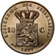 C206. Holandia, 10 guldenów 1877, Wilhelm, st 2+