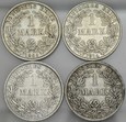 D205. Niemcy, Marka 1902 A, 1903 D, 1914 A i 1915 A, 4 szt