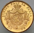 B97. Belgia, 20 franków 1875, Leopold  II, st 1