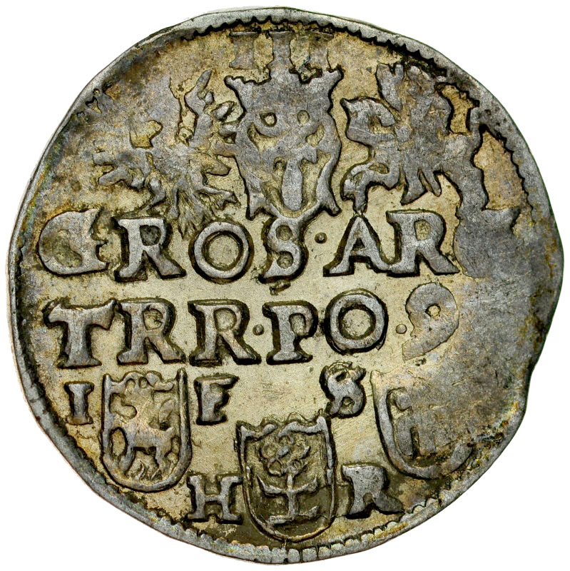 D165. Trojak koronny 1597?, Poznań, Zyg III, st 3