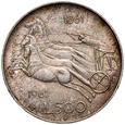 Włochy, 500 lira 1961 Kwadryga, st 1-