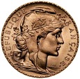 D4. Francja, 20 franków 1909, Kogut, st 1