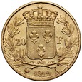A104. Francja, 20 franków 1819 A, Ludwik XVIII, st 2-