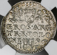 S801. Trojak koronny 1596, Olkusz, Zyg III, NGC Au58