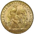 D117. Francja, 20 franków 1909, Kogut, st 1