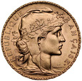 B8. Francja, 20 franków 1910, Kogut, st 1