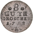 B190. Anhalt Bernburg, 8 Gute Groschen 1758 B, Wiktor II Fryderyk