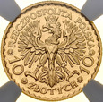 II RP, 10 złotych 1925, Chrobry,  NGC MS64