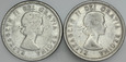 C228. Kanada, 25 centów 1955, 57, 2 sztuki