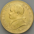 D33. Watykan, 20 lirów 1866, Pius IX, st 3+