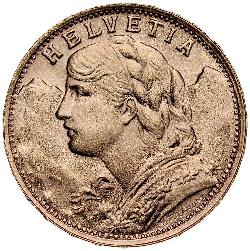 D28. Szwajcaria, 20 franków 1947, Heidi, st 1