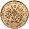 B27. Austria, 10 koron 1908, Franz Josef, st 1, Jubileusz