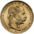 c36. Austria, 20 franków, 8 Florenów 1892, Franz Josef, st 1, NB