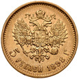 D79. Rosja, 5 rubli 1898 AG, Niki II, st 3+