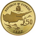 Cypr, 50 funtów 1977, Makarios, st L