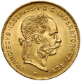 D74. Austria, 10 franków, 4 Florenów 1892, Franz Josef, st 1, NB