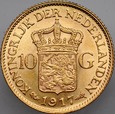 B4. Holandia, 10 guldenów 1917, Wilhelmina, st 1