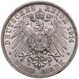 D283. Niemcy, 3 marki 1911, Baden, st 2/2+