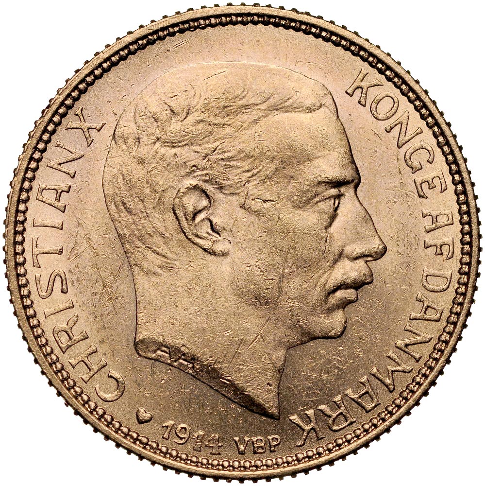 D20. Dania, 20 koron 1914, Christian X, st 1-/1
