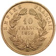 B54. Francja, 10 franków 1856 A, Napoleon III, st 2-