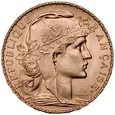 B7. Francja, 20 franków 1908, Kogut, st 1-