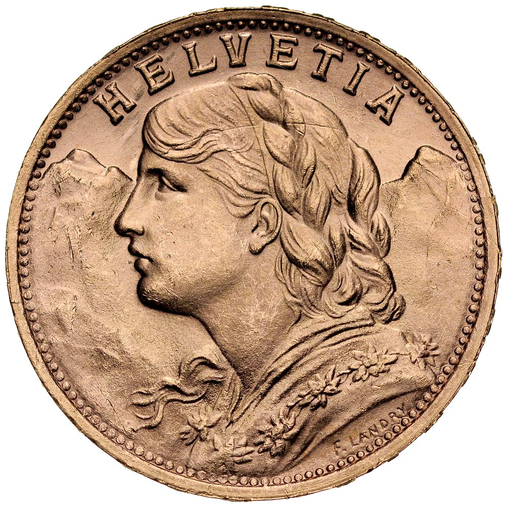 A105. Szwajcaria, 20 franków 1947, Heidi, st 1