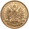 Austria, 10 koron 1908, Franz Josef, st 2, Jubileusz