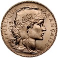 D13. Francja, 20 franków 1910, Kogut, st 1