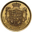 D57. Dania, 10 koron 1908, Fryderyk VIII, st 1
