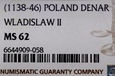 S906. Denar, Władysław II Wygnaniec 1138-1146, NGC MS62