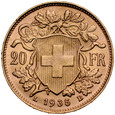 B3. Szwajcaria, 20 franków 1935 B, Heidi, st 1-