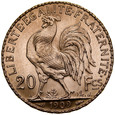 C76. Francja, 20 franków 1909, Kogut, st 1