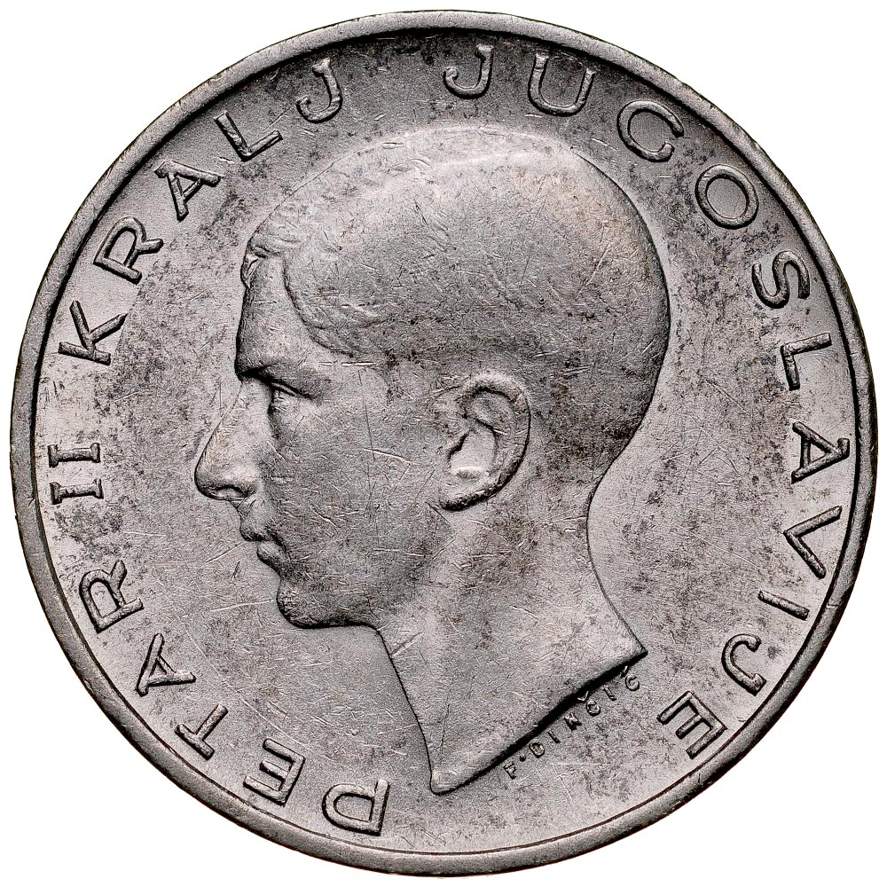 A233. Jugosławia, 20 dinarów 1938, Piotr II, st 2-