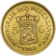 B3. Holandia, 5 guldenów 1912, Wilhelmina, st 1