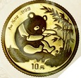 D157. Chiny, 10 juanów 1994, Panda, 1/10 oz Au