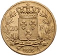B34. Francja, 20 franków 1818 A, Ludwik XVIII, st 3-2